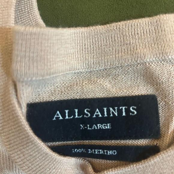 All Saints Women's Beige Crew Neck Sweater - Picture 2 of 2